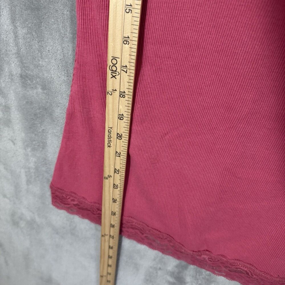 Vintage Y2K Lace Cami L Pink Fitted Built In Bra Cottage Fairy Core Lace Tank - Picture 6 of 7